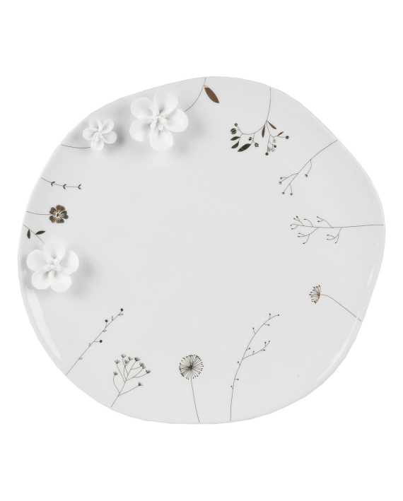 Assiette fleur en porcelaine