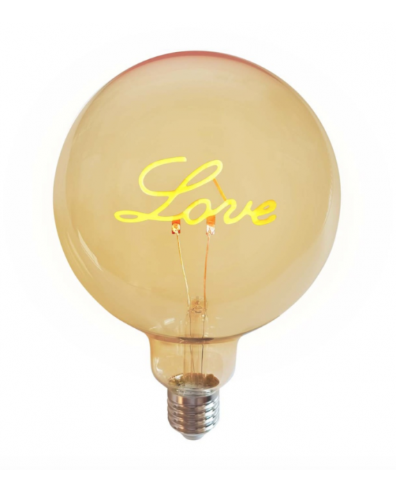 Ampoule led mot love E27 ambre