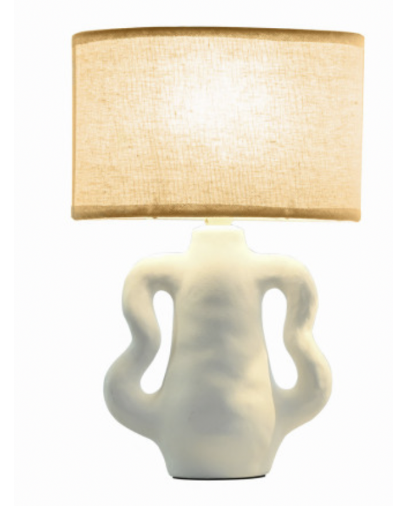 Lampe de table grès coton