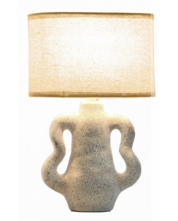 Lampe de table grès coton