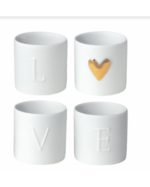 Lot de 4 pot Love