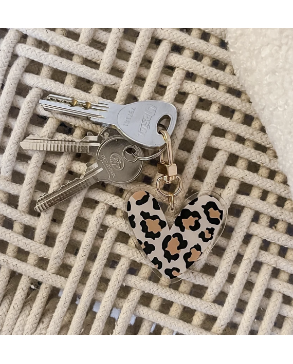 Porte-clés Coeur Léopard