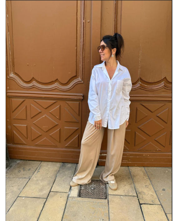 Chemise noeud dans le dos blanche