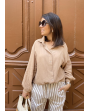 Chemise en gaze de coton camel