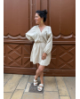 Robe maelle beige en gaze de coton