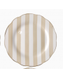 Assiette à dessert à rayures beige