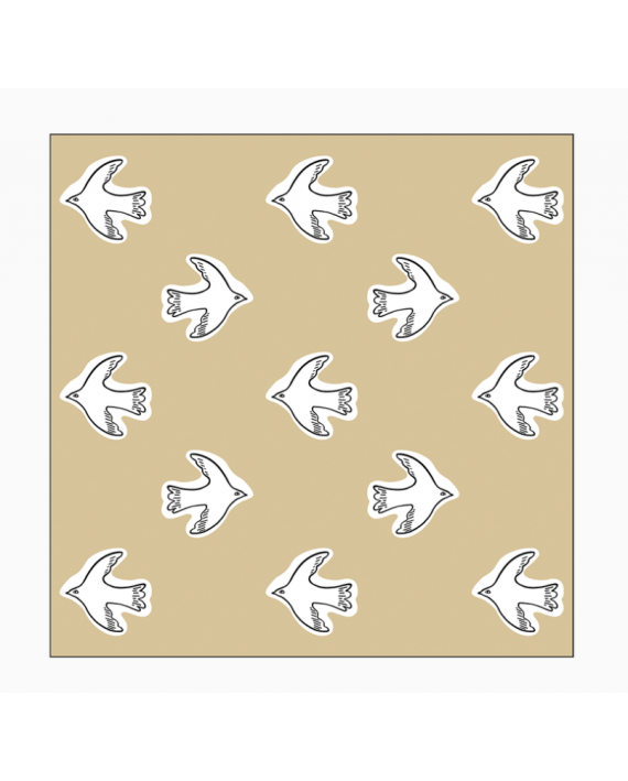 Serviette papier oiseaux beige x20