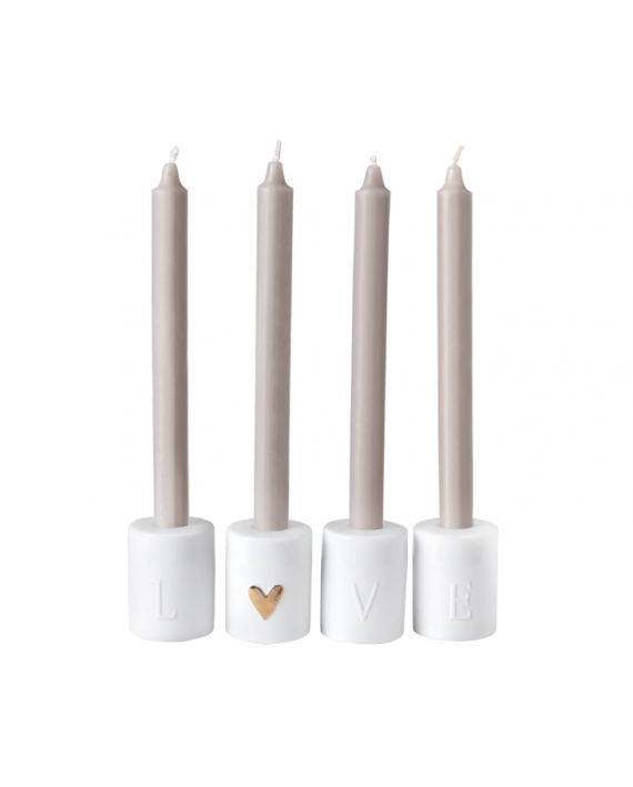 Lot de 4 bougeoirs LOVE rader