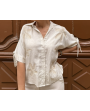 Chemisier palmier beige