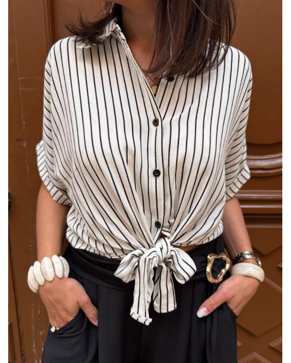 Chemise rayée noire