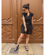 Short noir effet lin