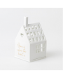 Photophore maison coeur en porcelaine