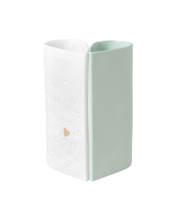 Duo vase en porcelaine coeur