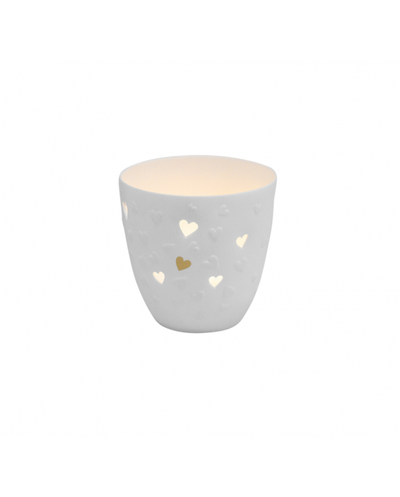Photophore coeur en porcelaine