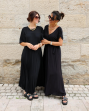 Robe longue plissée noire