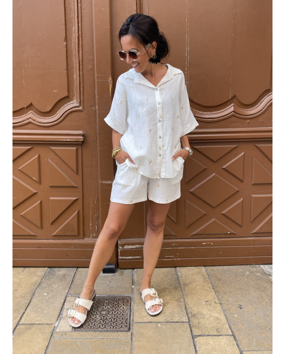 Short gaze de coton soleil
