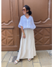 Jupe beige en gaze de coton
