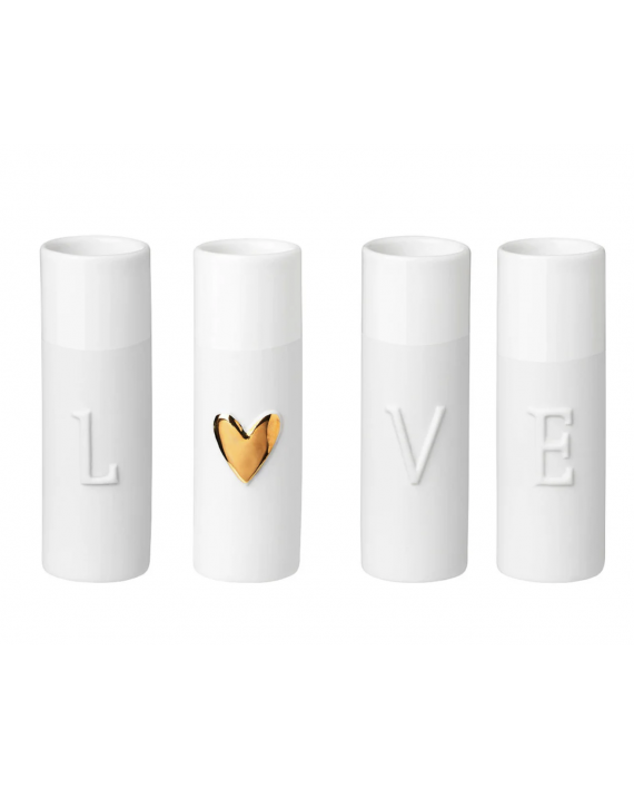 Lot de 4 mini vases coeur