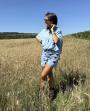 Short en jean coeur