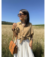 Chemise camel en gaze de coton