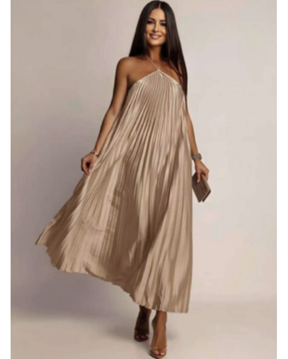 Robe plissée satiné