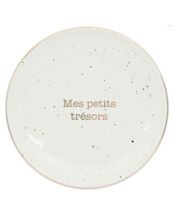 Assiette "Mes Petits Trésors" Blanche et Doré