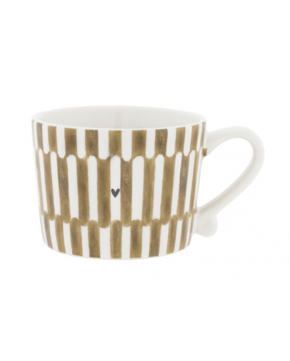 Tasse coeur blanche et marron