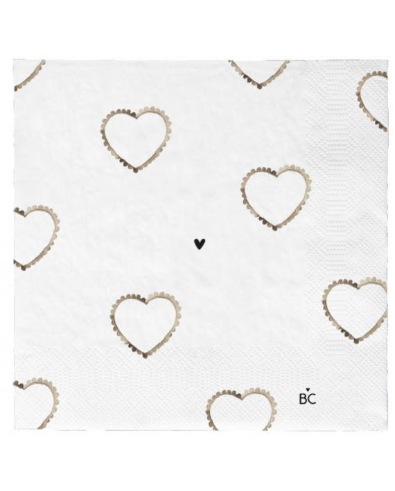 Serviettes en papier coeurs