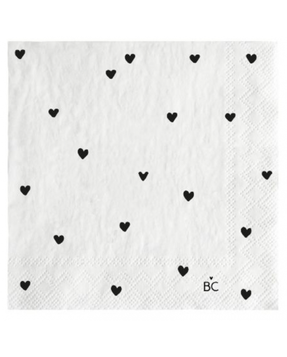 Serviettes en papier petits coeurs