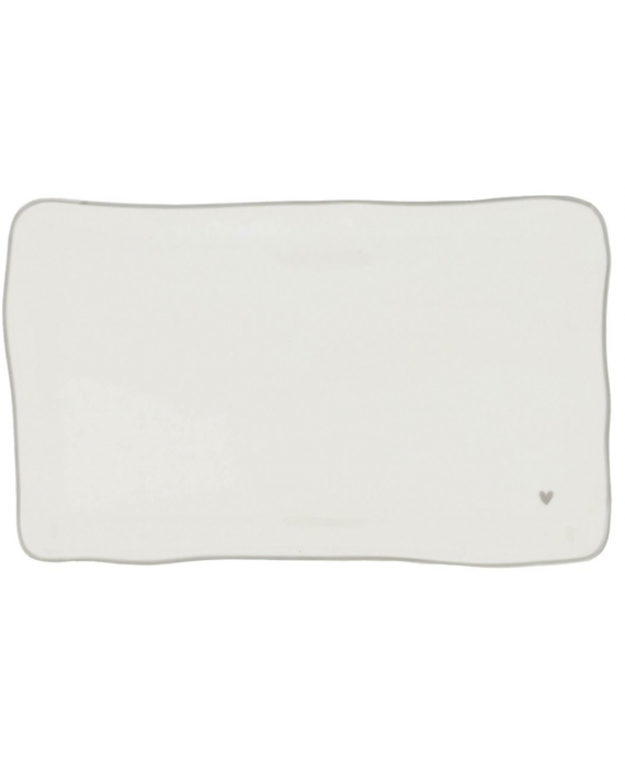 Plat/plateau blanc coeur gris