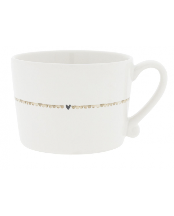 Tasse coeur blanche et camel