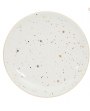 Assiette étoile blanc moucheté et dorée
