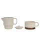 théière avec tasse + filtre sweet leaves écru