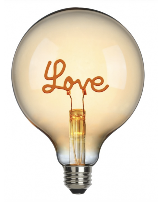 Ampoule led mot love E27 ambre
