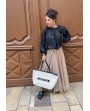 Jupe en tulle doublée taupe