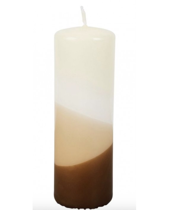 Bougie pilier Pops écru + brun