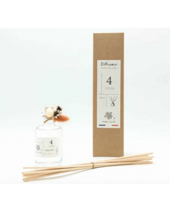 Diffuseur de parfum en verre "coton" 100ml