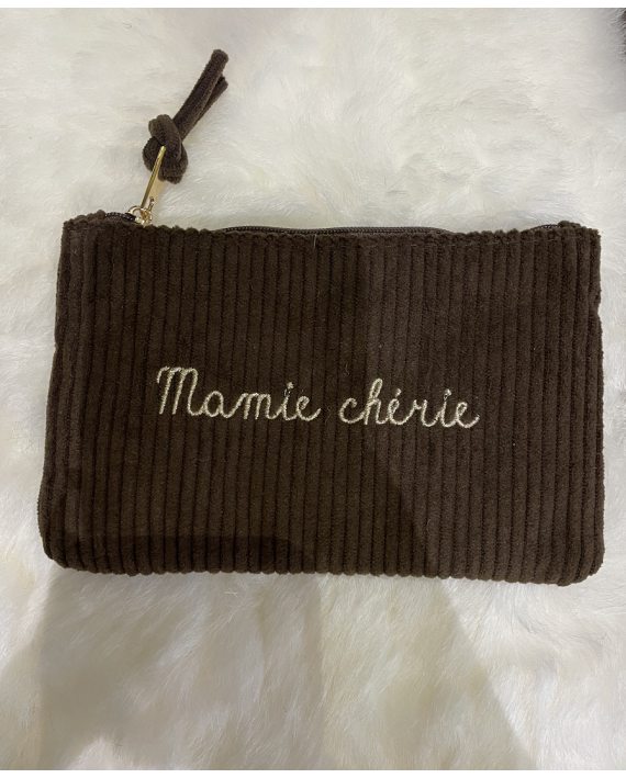 pochette "mamie chérie" chocolat