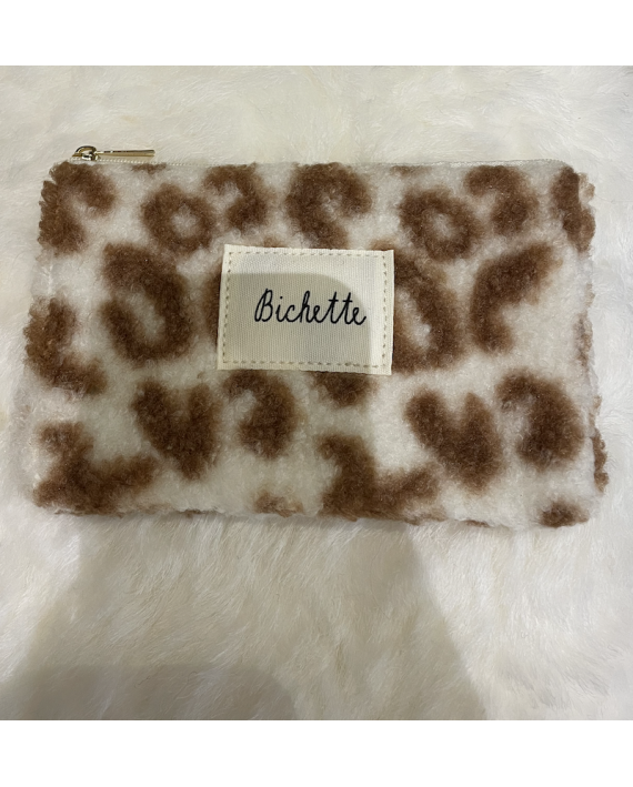 pochette "Bichette" blanche léopard
