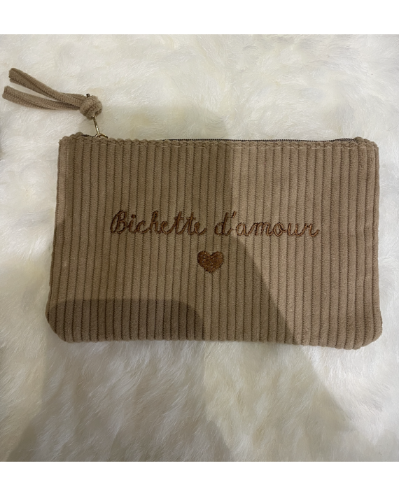pochette "Bichette d'amour" beige