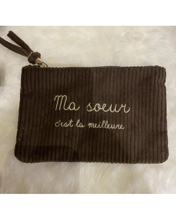 pochette "Ma soeur c'est la meilleure" chocolat