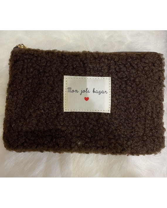 pochette "Mon joli bazar" chocolat