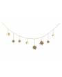Guirlande étoiles dorées en laiton