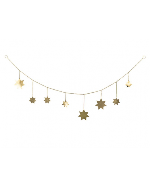 Guirlande étoiles dorées en laiton