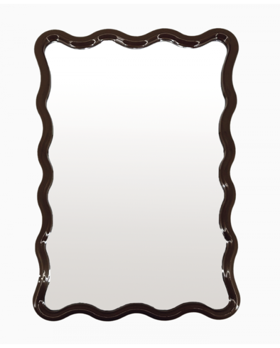 Miroir ondulé marron
