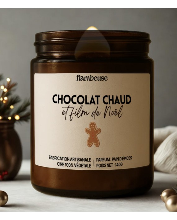 Bougie "Chocolat chaud et film de Noël"