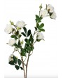 Fleur artificielle rosier blanc + vert