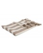 Plaid somptua à rayures écru + taupe