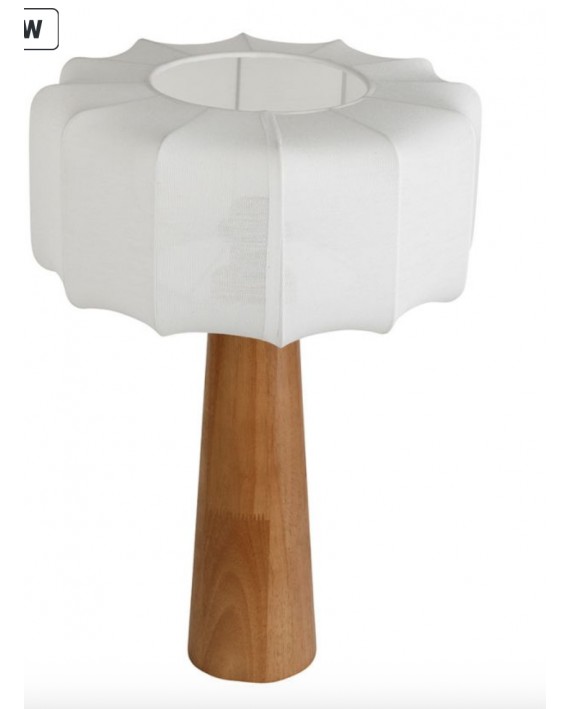 Lampe boise brun + écru