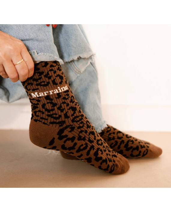 Chaussettes marraine Léopard